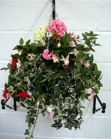 Artificial Silk Fuchsia Hanging Basket