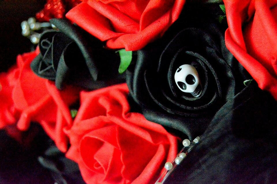 Showing our artificial silk Colourfast Roses, sent in by one of our customers