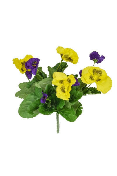 Artificial Silk Pansy Bush