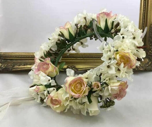 Artificial Silk Hydrangea / Rose Full Headdress