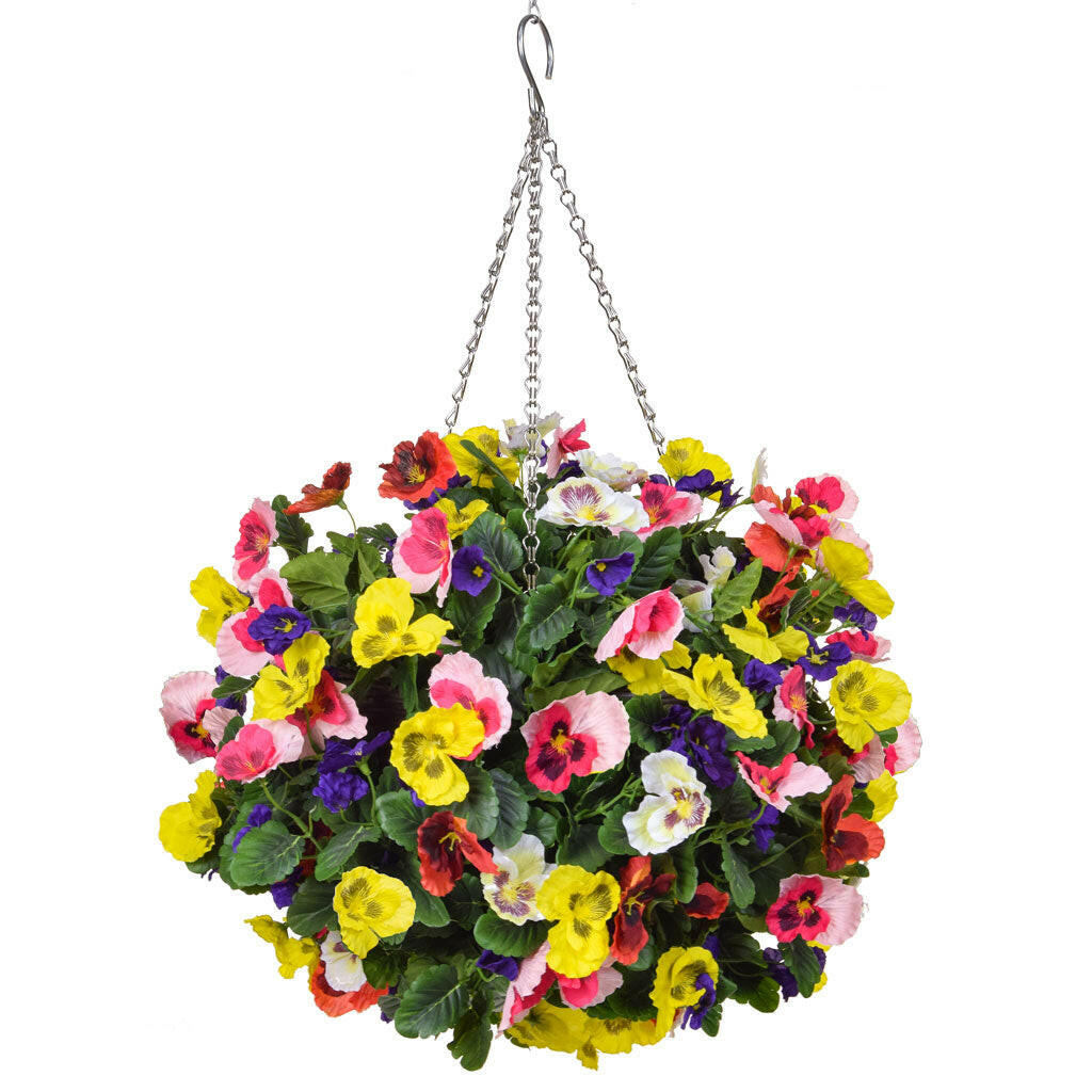 Artificial Pansy Hanging Baskets: A Timeless and Elegant Decoration for Any Setting Artificial Pansy Hanging Baskets: A Timeless and Elegant Decoration for Any Setting