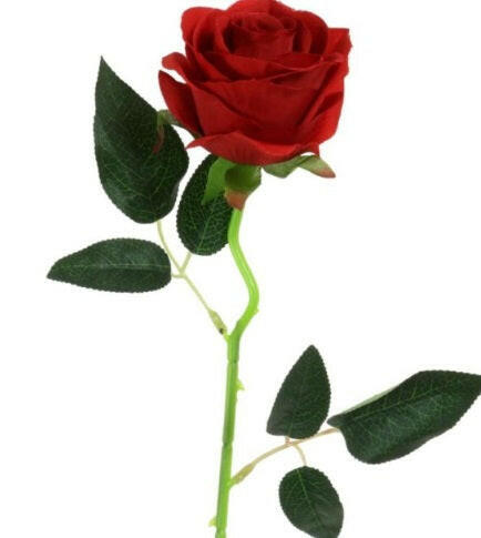 Artificial Silk Valentine Rose 50cm close up