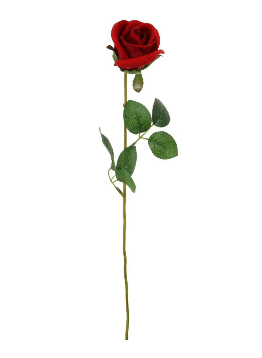 Artificial Velvet Valentine Rose Bud
