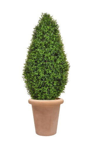 Artificial Buxus Tower Tree in Ravello Pot UV