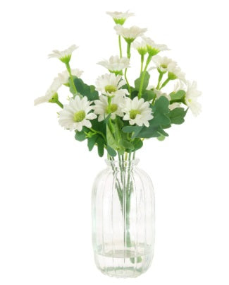 Artificial Mia Daisy In Bud Vase Arrangement