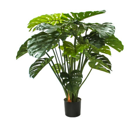 Artificial Silk Monstera Potted Leaf Plant