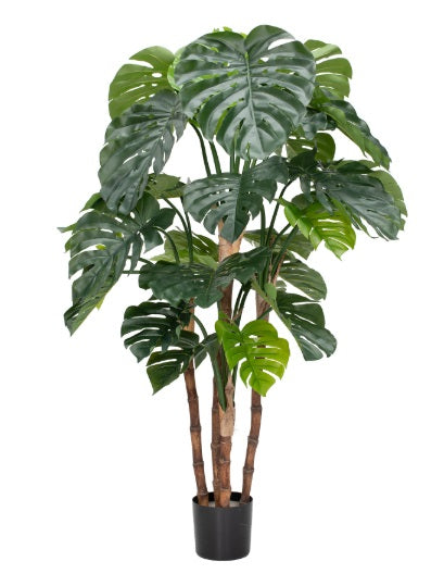 Artificial Silk Monstera Potted Leaf Plant
