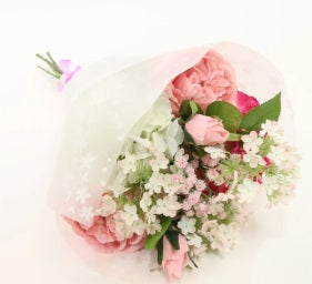 Artificial Silk Open Top Ruffled Rose Mix Bouquet