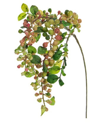 Artificial Hanging Berry Foliage Spray