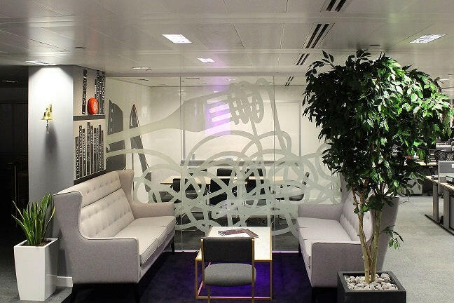 Showing our 3 metre artificial silk Ficus tree sent in by one of our customers