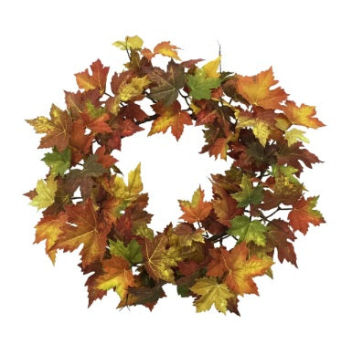 Artificial Autumn Maple Wreath