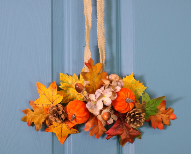 Artificial Autumn Fall Pumpkin Mix Swag/Wreath