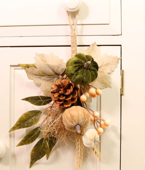 Artificial Autumn Woodland Pumpkin Mix Swag/ Wreath