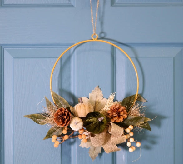Artificial Autumn Woodland Pumpkin Mix Swag/ Wreath