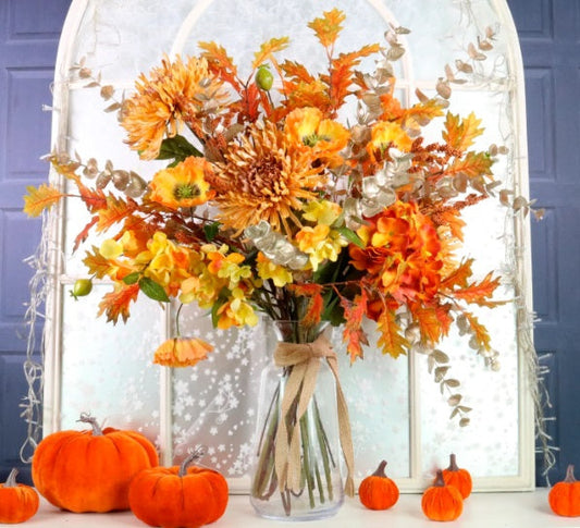 Artificial Silk Autumn Harvest Flower Arrangement