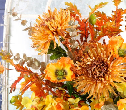 Artificial Silk Autumn Harvest Flower Arrangement