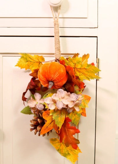 Artificial Autumn Fall Pumpkin Mix Swag/Wreath