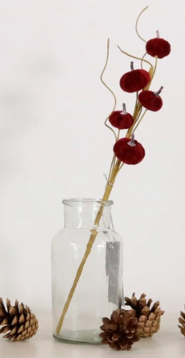 Autumn Mini Velvet Pumpkin Spray