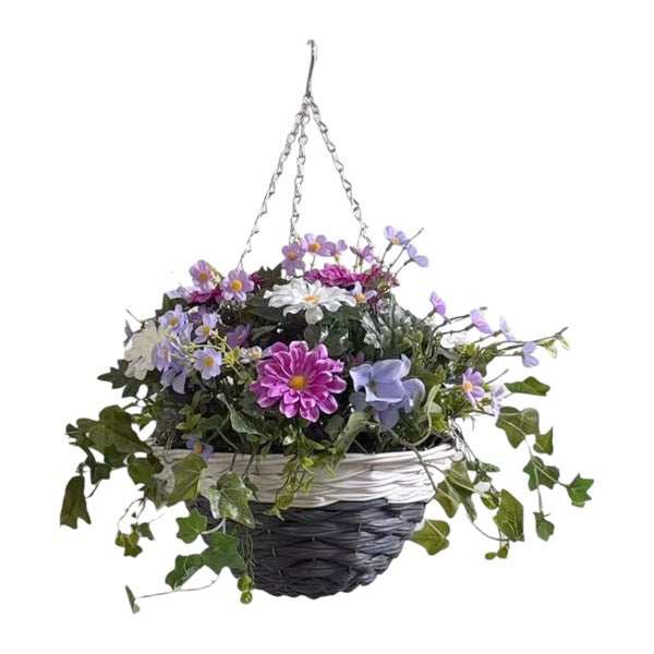 Artificial Silk Floral Hanging Basket 53cm