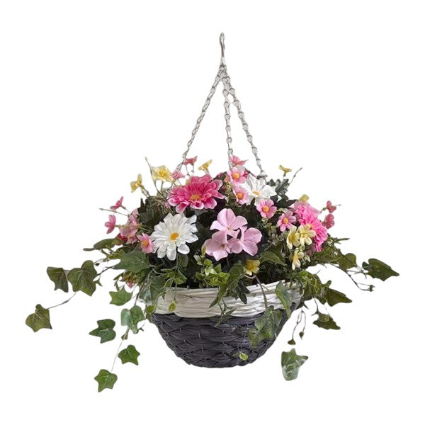 Artificial Silk Floral Hanging Basket 53cm