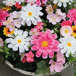 Artificial Silk Floral Hanging Basket 53cm