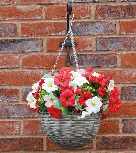 Artificial Silk Petunia Hanging Basket